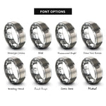 font options for inside engraving on gray starting lights rings