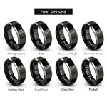 font options for inside engraving on black & grey station clock rings