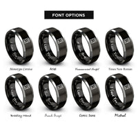 font options for inside engraving on black & grey station clock rings