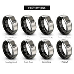 font options for inside engraving on black & gray station clock rings