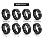 font options for inside engraving on black station clock rings