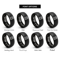 font options for inside engraving on black station clock rings