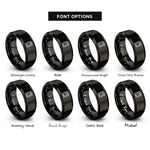 font options for inside engraving on black station clock rings