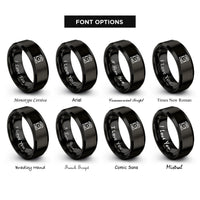 font options for inside engraving on black station clock rings