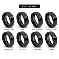 font options for inside engraving on black station clock rings