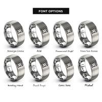font options for inside engraving on gray station clock rings