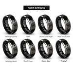 font options for inside engraving on black & grey station platform rings