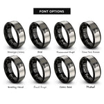 font options for inside engraving on black & gray station platform rings