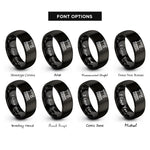font options for inside engraving on black station platform rings