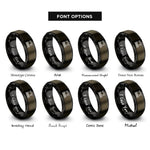 font options for inside engraving on gunmetal & black station platform rings