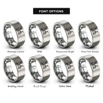 font options for inside engraving on silver stationary bike spin rings