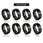 font options for inside engraving on black steak icon rings