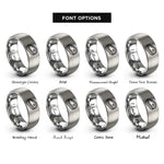 font options for inside engraving on gray steak icon rings