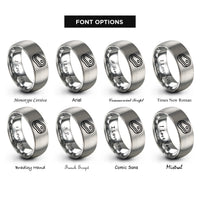 font options for inside engraving on gray steak icon rings