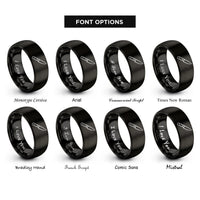 font options for inside engraving on black steak knife rings
