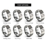 font options for inside engraving on gray steak knife rings