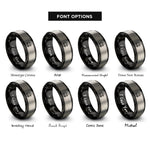 font options for inside engraving on black & gray steam locomotive rings