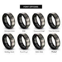 font options for inside engraving on black & gray steam locomotive rings