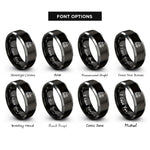 font options for inside engraving on black & gray steam locomotive rings