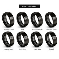 font options for inside engraving on black steam locomotive rings