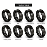 font options for inside engraving on black steam locomotive rings