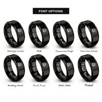 font options for inside engraving on black steam locomotive rings
