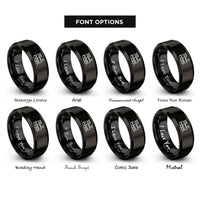font options for inside engraving on black steam locomotive rings