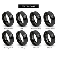 font options for inside engraving on black steam locomotive rings