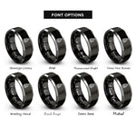 font options for inside engraving on black & grey steam locomotive front rings