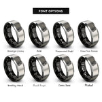 font options for inside engraving on black & silver steam locomotive front rings