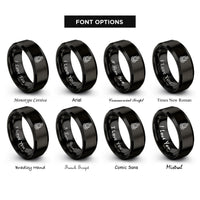 font options for inside engraving on black steam locomotive front rings