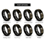 font options for inside engraving on gunmetal & black steam locomotive front rings