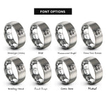 font options for inside engraving on grey steam locomotive rings