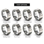 font options for inside engraving on gray steam locomotive rings