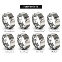 font options for inside engraving on gray steam locomotive rings