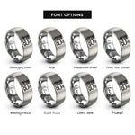 font options for inside engraving on gray steam locomotive rings