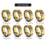 font options for inside engraving on black & gold steam pipe valve rings