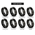 font options for inside engraving on black & grey steam whistle rings