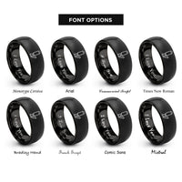 font options for inside engraving on black steam whistle rings