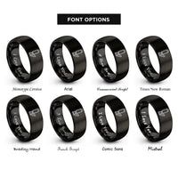 font options for inside engraving on black steam whistle rings