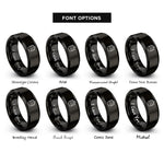 font options for inside engraving on black steamer pot rings