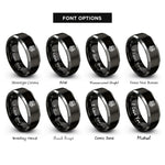 font options for inside engraving on black & grey steampunk skull goggles rings