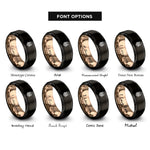 font options for inside engraving on black & rose gold steampunk skull goggles rings