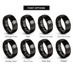 font options for inside engraving on black steampunk skull goggles rings