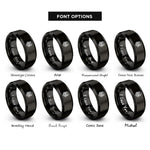 font options for inside engraving on black steampunk skull goggles rings