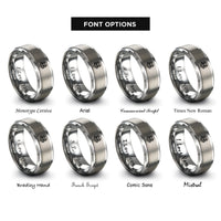 font options for inside engraving on silver steampunk skull goggles rings