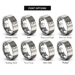 font options for inside engraving on gray steel gong rings