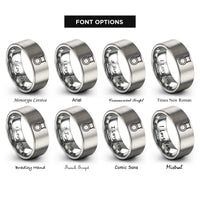 font options for inside engraving on gray steel gong rings