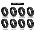 font options for inside engraving on black steel pipe rings
