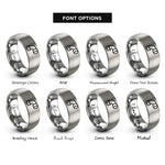font options for inside engraving on silver steel pipe rings